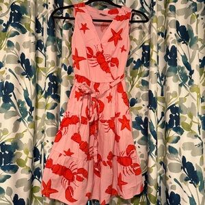 J. Crew Lobster Summer Dress Cotton w Pockets